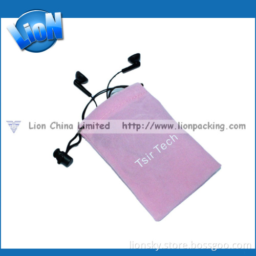 Custom Purple Drawstring Phone Velvet Pouch